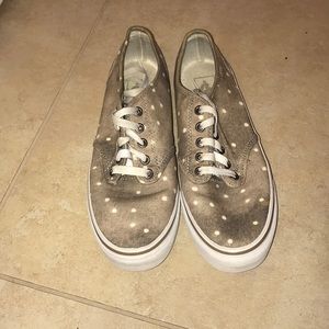Tan polka dot vans size 8.5